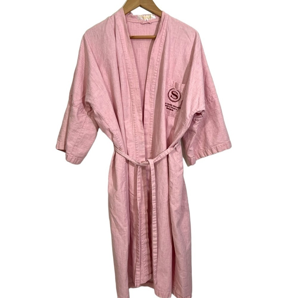 Vintage Royal Orchid Sheraton Bangkok Thailand Kimono Robe Cotton Adult Large